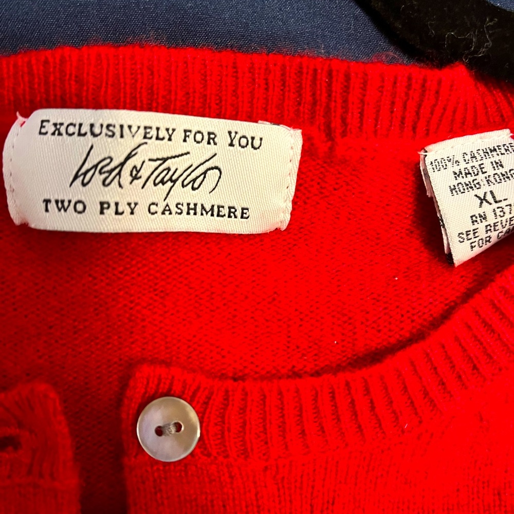 Lord & Taylor - red cashmere sweater
